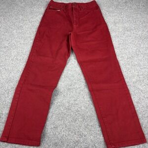 Jones Jeans Womens Size 12 Red Straight Leg Stretch Denim Pants‎  Cotton Blend